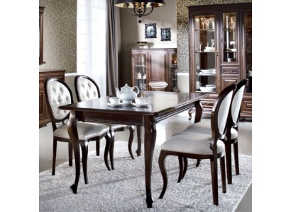 Набор классической мебели в роскошном дизайне для столовой из натурального дерева 
