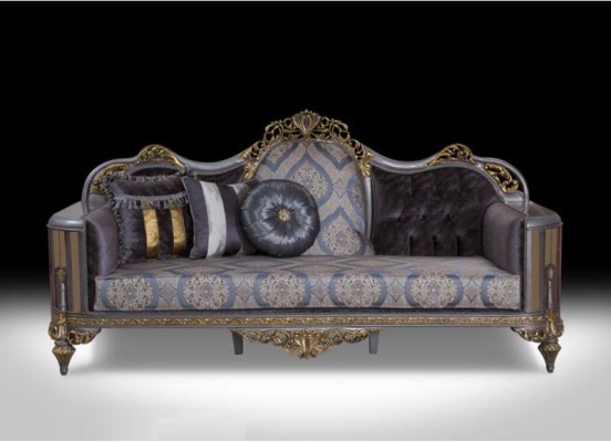 Sofa Chesterfield Set Lila Couchtisch Designer Gruppe 3tlg. Wohnzimmer