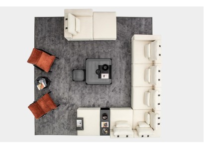 Белый современный диванный гарнитур в стиле модерн
