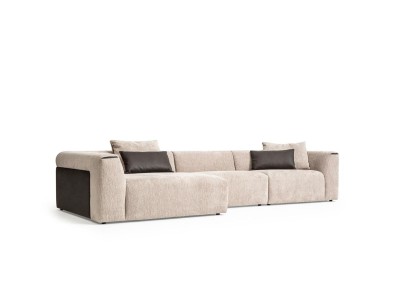 Moderne Beige Eckwohnlandschaft Luxus Ecksofa Polstercouchen Modern Neu