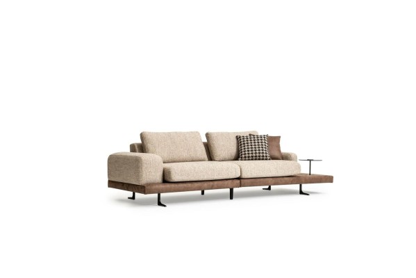 Viersitzer Ablagefläche Wohnzimmer Polstersofa Textil Couch Moderner Stil