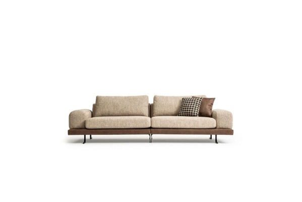 Beige Sofa Luxury Three Seater Modern Style Living room Couch Upholstered furniture