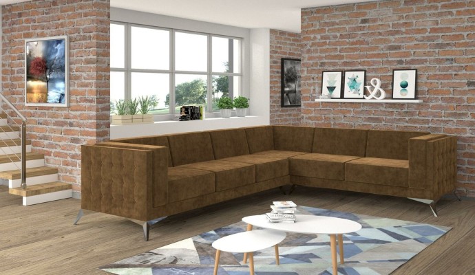 Moderne Ecksofa Stoffsofa L Form Polster Eckgarnitur Wohnlandschaft Couch Sofa