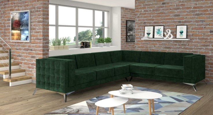 Stoff L-Form Couch Wohnlandschaft Ecksofa Garnitur Design Modern Sofa Modern Neu