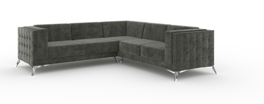 Wohnlandschaft Ecksofa L-Form Sofa Couch Deko Design Couch Textil Modern