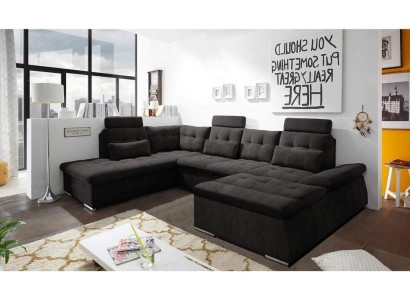 Ecksofa U-Form Sofa Design Polster Modern Textil Bettkasten Bettfunktion