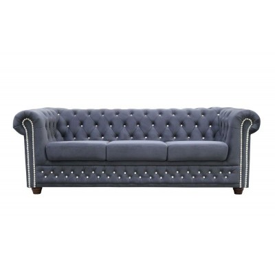 Chesterfield Leather Sofa Sofa Couch Upholstery Suite 3+1 Bed function Sofa bed