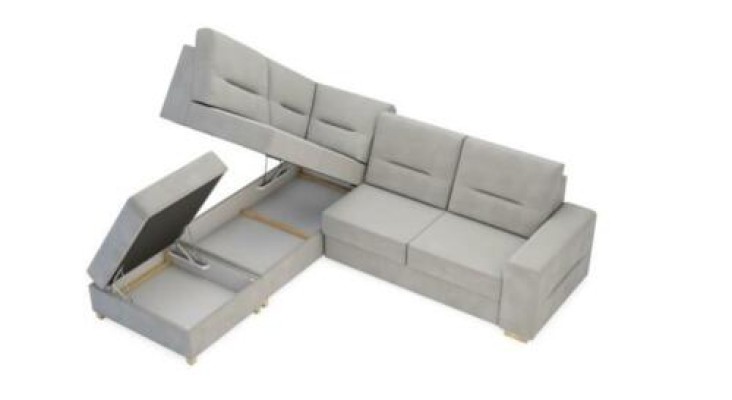 Design Corner sofa L-shape Bed function Couch Leather Textile Sofas Corner sofa