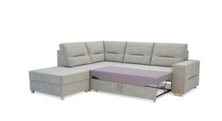 Design Corner sofa L-shape Bed function Couch Leather Textile Sofas Corner sofa