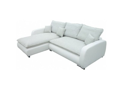 Белый яркий изумительный диван-кровать L - формы для гостиной