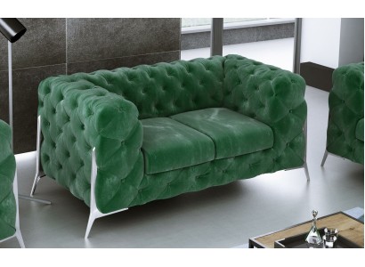 Бархатный двухместный роскошный удобный диван для гостиной Честерфилд