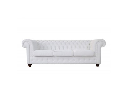 Бархатный белый изысканный диван для гостиной Честерфилд