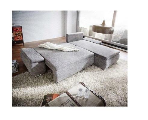 Schlafsofa Design Ecksofa Schlafsofa Bettfunktion Couch Polster Textil Sofas