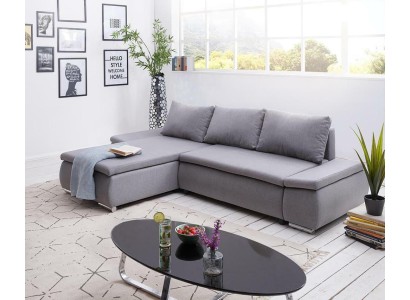 Schlafsofa Design Ecksofa L-form Bettfunktion Couch Textil Sofas Stoff