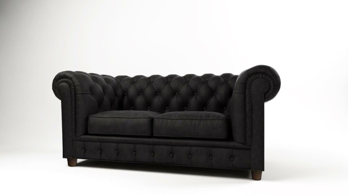 Design Chesterfield Sofa 2Sitzer Couch Polster Leder Sofas Wohnzimmer