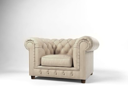 Edler Design Chesterfield Polster Sessel Fernseh Sitz Lounge Club Textil