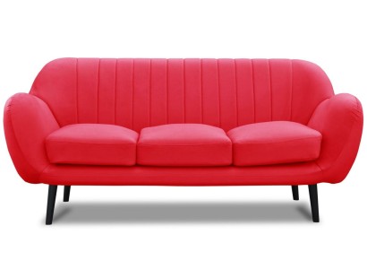 Dreisitzer Couch Polster Design Sofa 3er Sitz Sofas Zimmer Rot Luxus Couchen