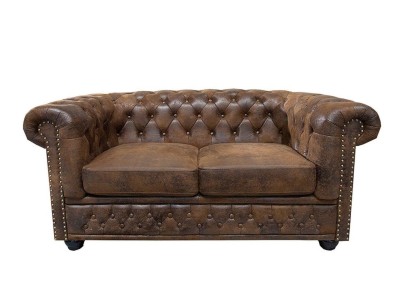 Изысканный кожаный необычный элегантный диван Честерфилд