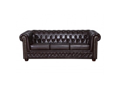 Modernes dreisitziges Kunstleder Sofa gemütlich elegant Chesterfield