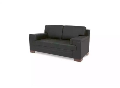 Однотонный черный мягкий роскошный диван для офиса и кабинета