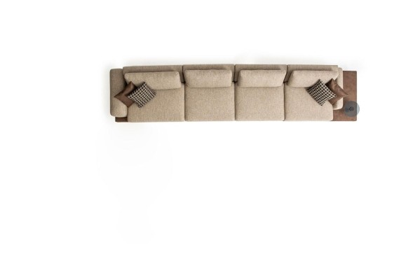 Sofa 6 Sitzer Couch Polster Textil Luxus Wohnzimmer Modern Möbel Stoff