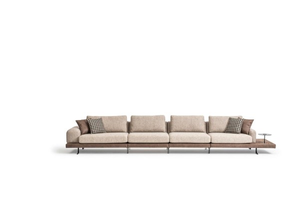 Sofa 6 Sitzer Couch Polster Textil Luxus Wohnzimmer Modern Möbel Stoff