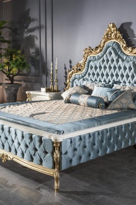 Luxus Doppel Bett Chesterfield Barock Betten Schlafzimmer Möbel Knöpfe