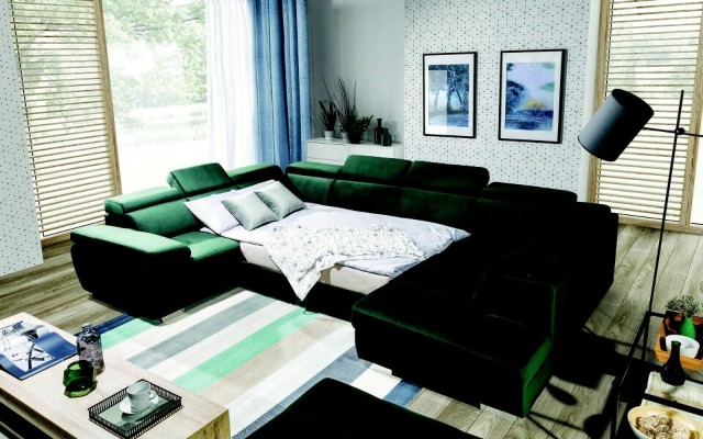 Multifunktion Big Wohnlandschaft U Form Ecksofa Sofa Stoff Couch Polster