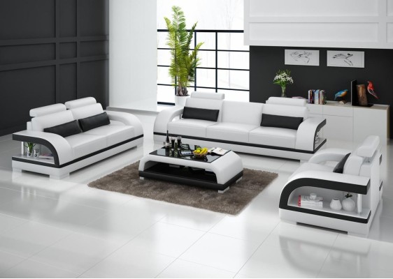 Luxurious Sofa set Leather Upholstery Couches Sofa Living room 3+2 Set