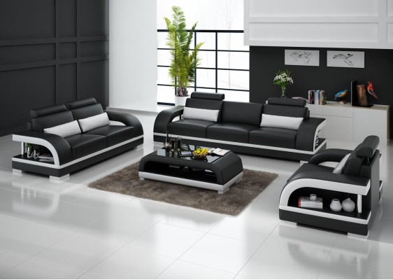 Luxurious Sofa set Leather Upholstery Couches Sofa Living room 3+2 Set