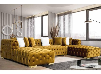 U образный дизайнерский диван честерфилд в итальянском стиле 