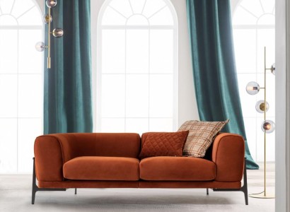 Dreisitzer Sofa 3 Sitzer Stoffsofa Sofas Modern Rot Stoff Couch Orange