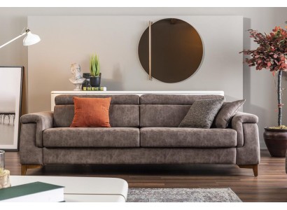 Dreisitzer Sofa 3 Sitzer Stoffsofa Sofas Grau Stoff Mit Bettfunktion