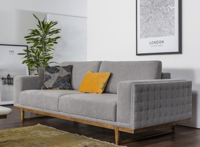 Dreisitzer Sofa 3 Sitzer Stoffsofa Sofas Modern Grau Stoff Couch Neu