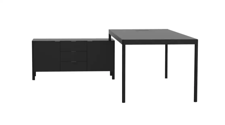 Eckschreibtisch Sideboard Couchtisch Arbeitszimmer Modern Holz Schwarz