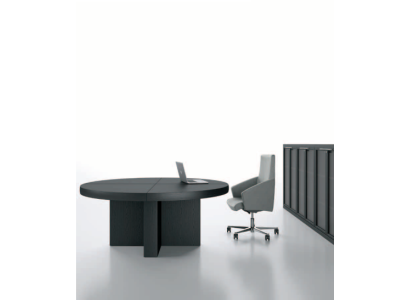 Элегантный круглый конференц-стол в черном цвете