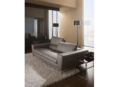 Роскошный кожаный 3 местный диван для гостиной в итальянском стиле