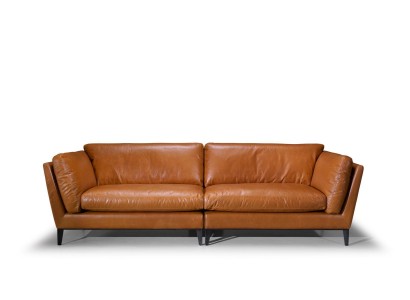 Премиальный кожаный трехместный диван в итальянском стиле