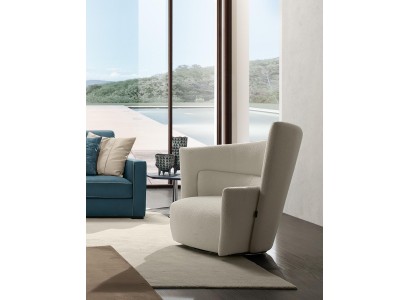 Дизайнерское кресло в современном стиле из премиального текстиля