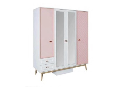 Kleiderschrank Moderner Holz Holzschrank Jugendzimmer Regal Schrank Mädchen Rosa