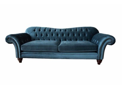 Turkis Sofa Luxus Textil Chesterfield Couch Sofas Blau Polster Sitzer Design