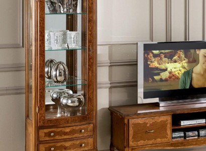 Wohnzimmer rtv Vitrine Wohnwand Schränke Design tv Art déco Vitrinen Set Schrank