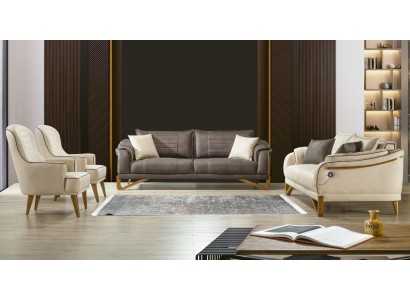 Удобный комплект диванов современного дизайна в гостиную  