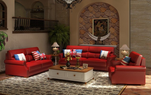 Leather Sofa Couch Living landscape 3+2 Seater Suite Modern Sofa Sets