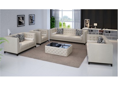 Sofagarnitur Garnituren Set Design Sofas Polster Couchen Leder 3 2 Sitzer