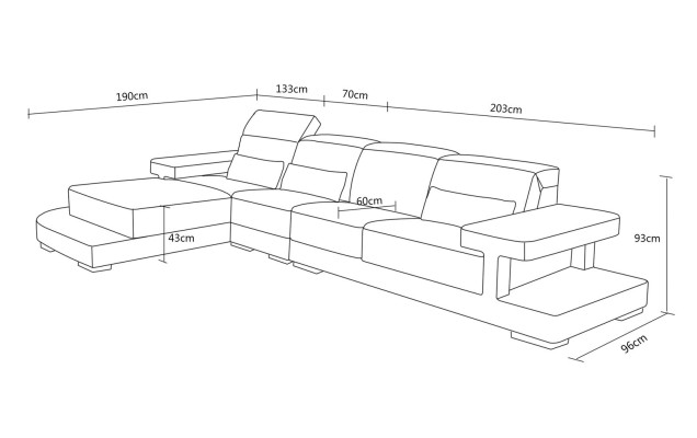 Leder Modern Couch Wohnlandschaft Deko Ledersofa Sofagarnitur Sofa L-Form