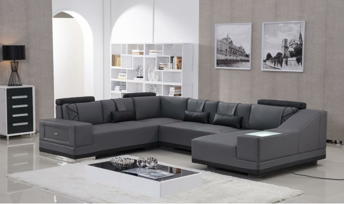 Ecksofa Ledersofa Big xxl U Form Wohnlandschaft Deko Sofa Couch Garnitur