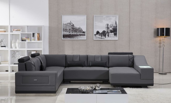 Ecksofa Ledersofa Big xxl U Form Wohnlandschaft Deko Sofa Couch Garnitur