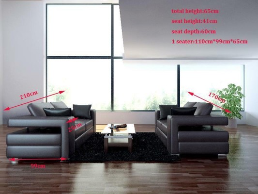 Modern Sofa Ledersofa Couch Wohnlandschaft 3+2+1 Sitz Garnitur Design