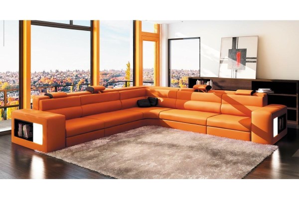 L-Form Modern Ecksofa Couch Polster Leder Design Sofa Garnitur